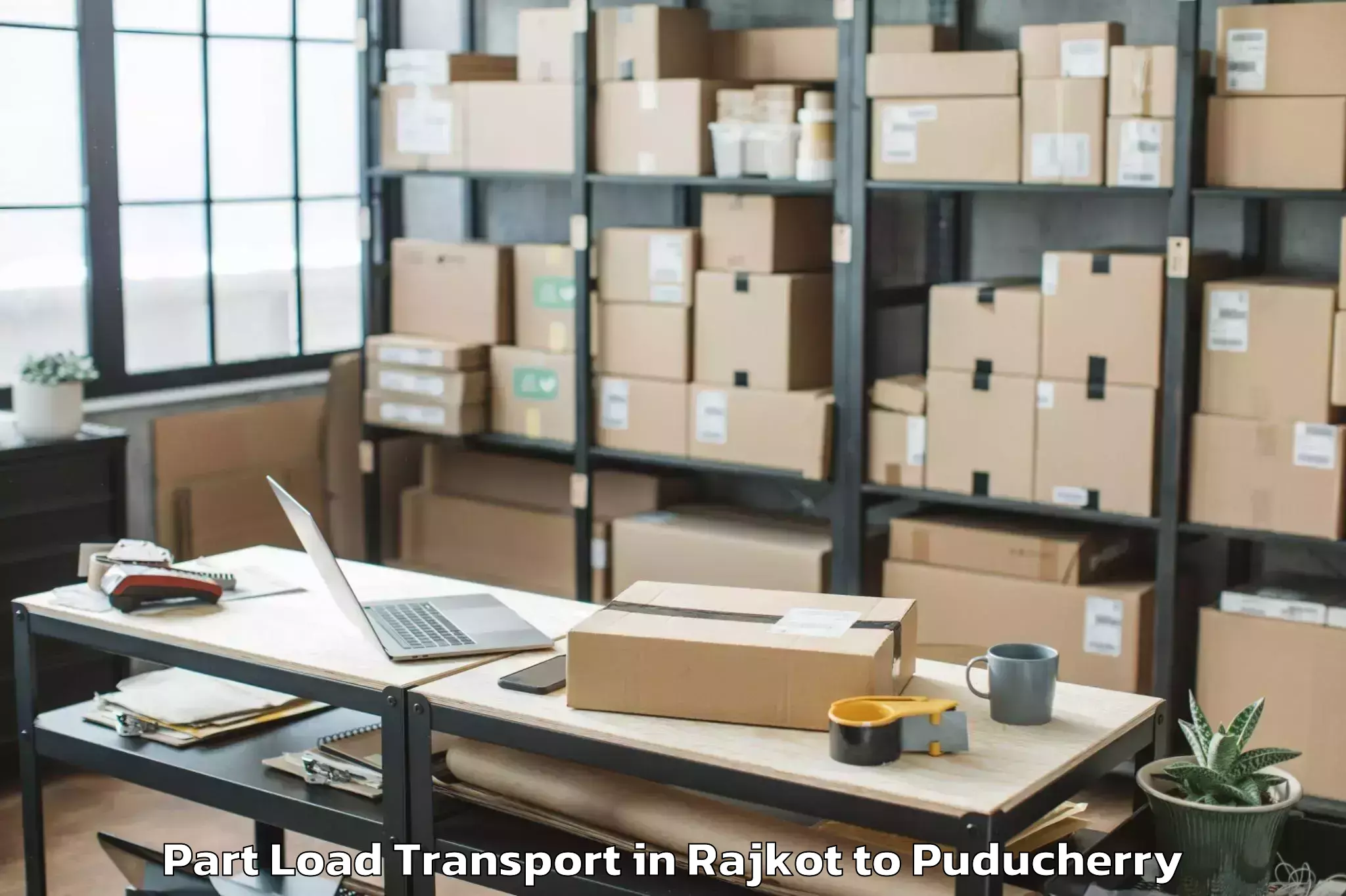 Top Rajkot to Pondicherry University Puduche Part Load Transport Available